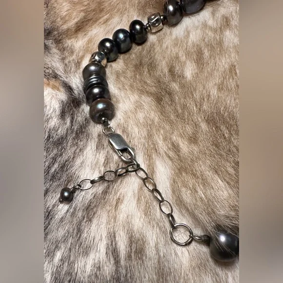 Tahitian Peacock Pearl & Tel Aviv Sterling Silver Medallion Necklace